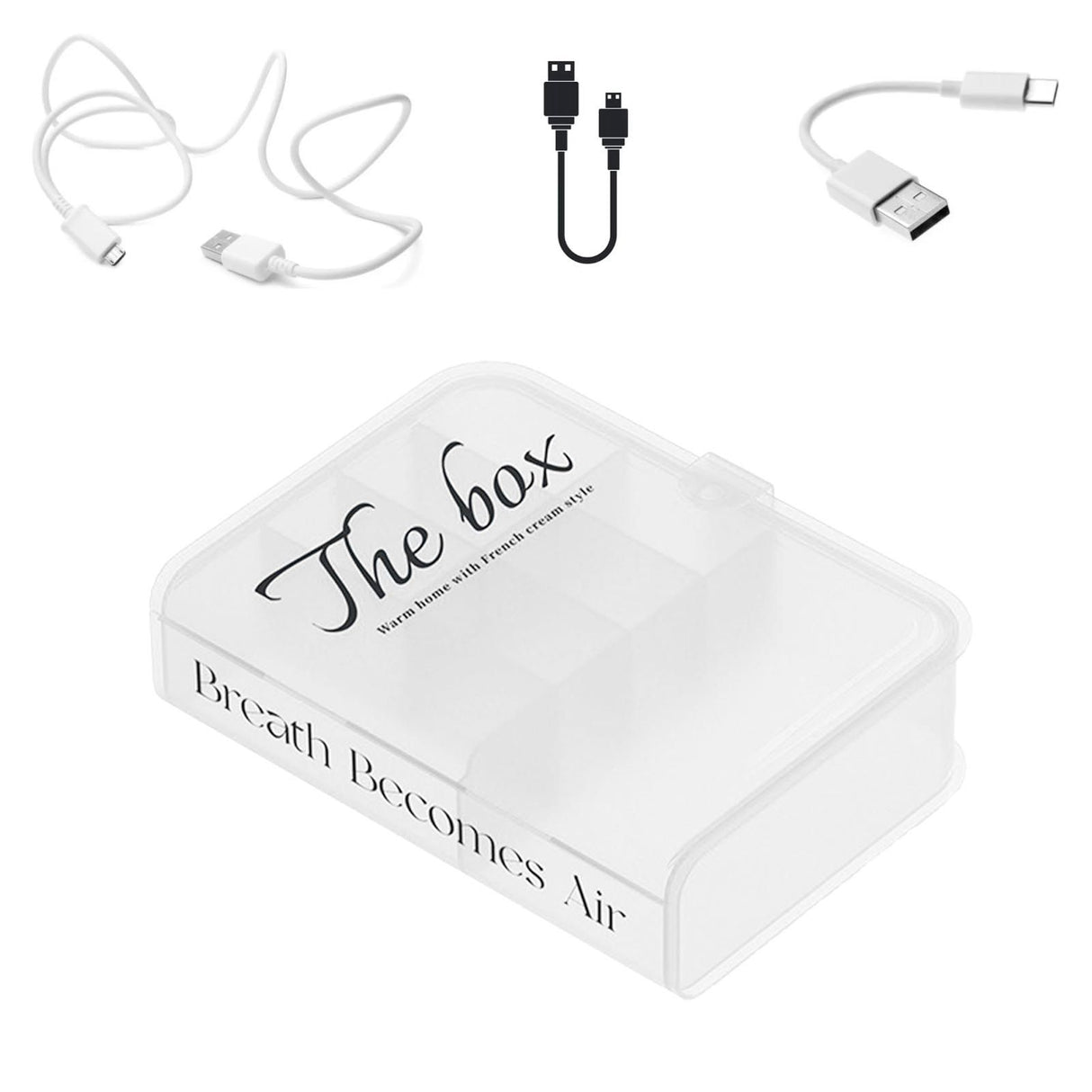 Desktop Organizer Box Data Cable Storage Case Plastic Book Design Home Decoration for Line Earbud Transparent