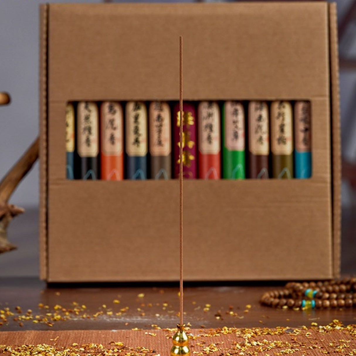 11 Sets Incense Sticks Natural Herbs Wormwood Incense Repellent Sticks for Night Sleeping Meditation