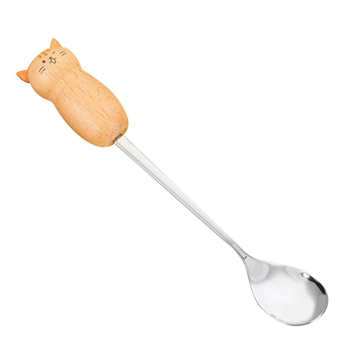 Stainless Steel Coffee Stirring Tool Creative Cartoon Cute Kids Ice Cream Dessert Stirrer Coffee Mixing Tool Dishwasher Safe Cat Spoon