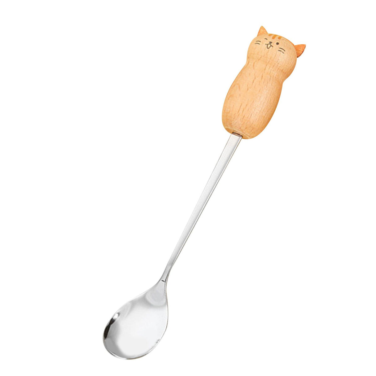 Stainless Steel Coffee Stirring Tool Creative Cartoon Cute Kids Ice Cream Dessert Stirrer Coffee Mixing Tool Dishwasher Safe Cat Spoon