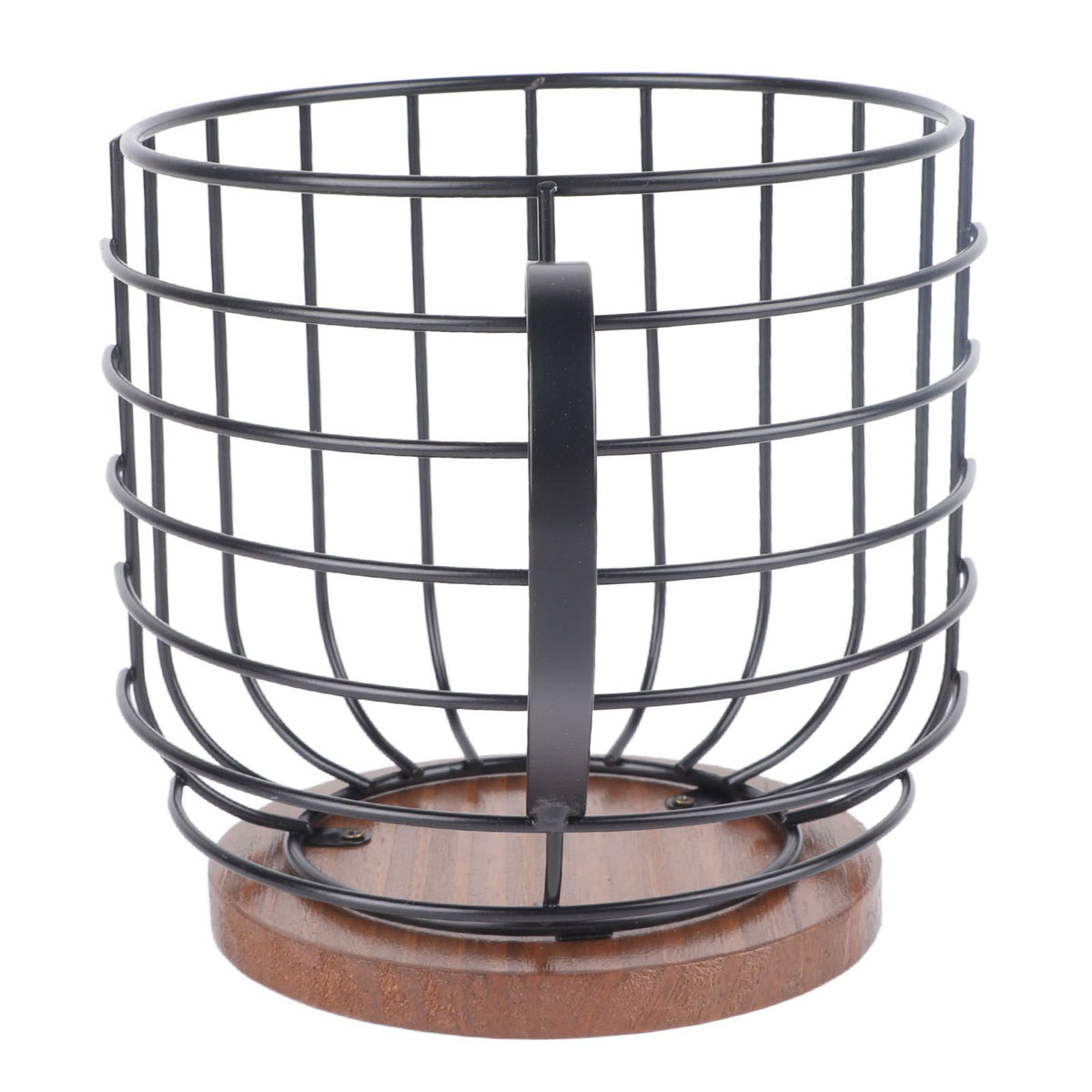 Coffee Capsule Storage Basket Cup Shape Black Iron and Pine Coffee Pod Holder for Coffee Bar Counter