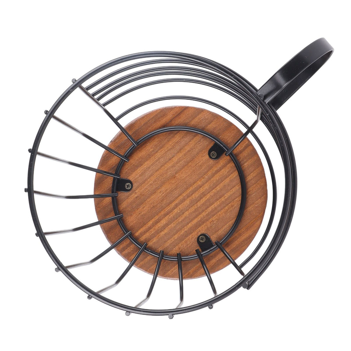 Coffee Capsule Storage Basket Cup Shape Black Iron and Pine Coffee Pod Holder for Coffee Bar Counter
