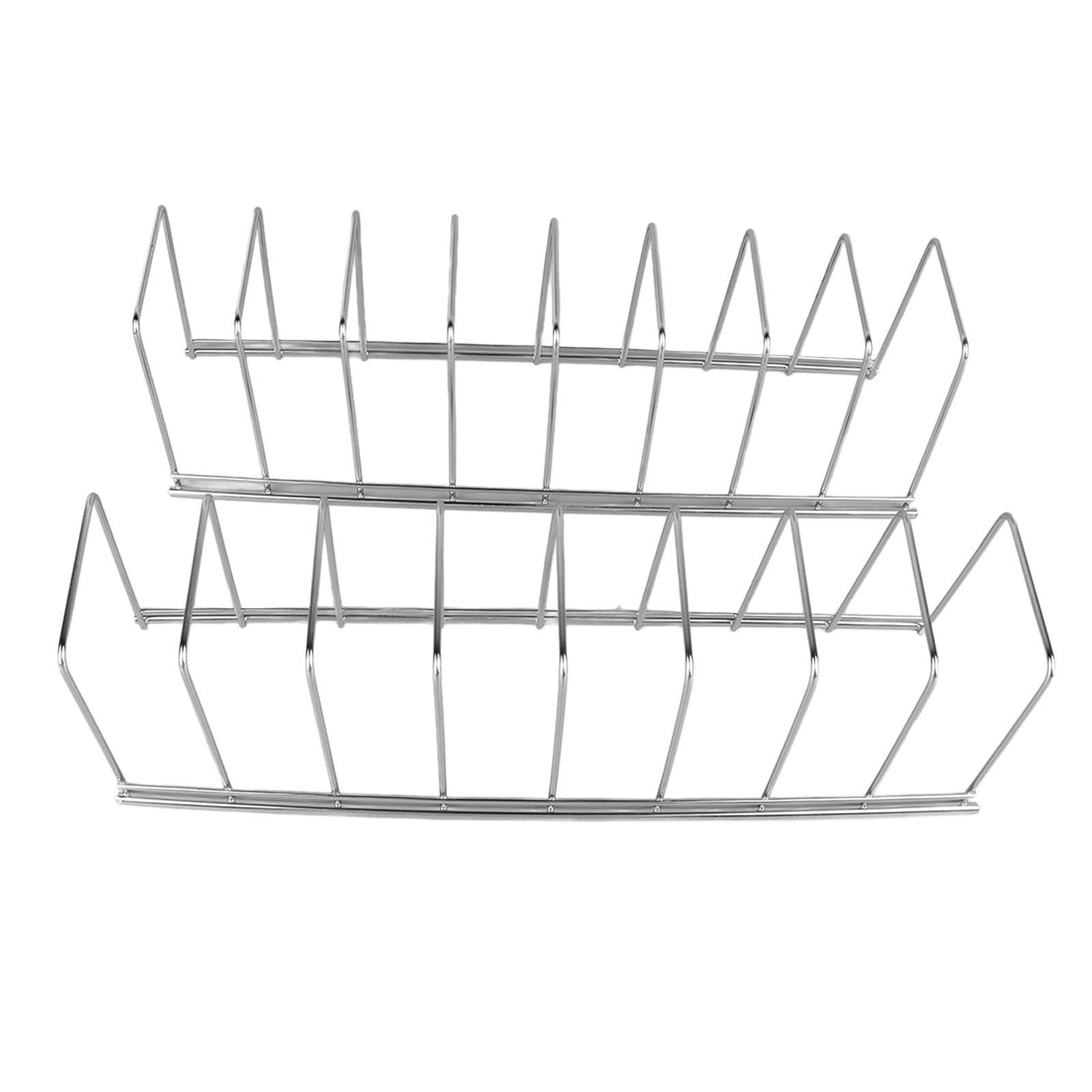 2Pcs Pot Lid Organizer Kitchen Stainless Steel Drainer Commodity Shelf Tabletop Bowl Dish Storage Rack
