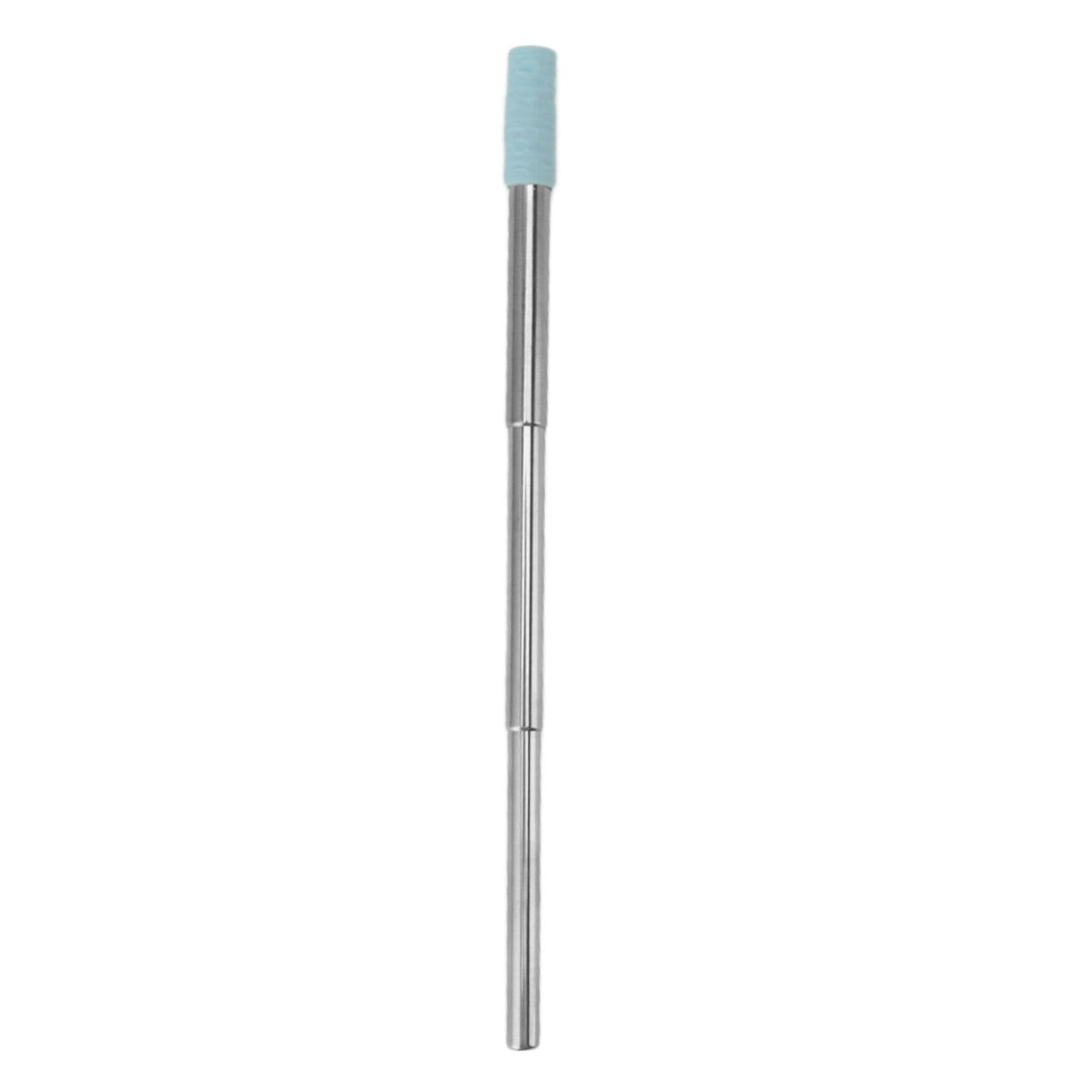 Collapsible Stainless Steel Drinking Straw Reusable Metal Straw with Cleaning Brush for Travel Work Blue