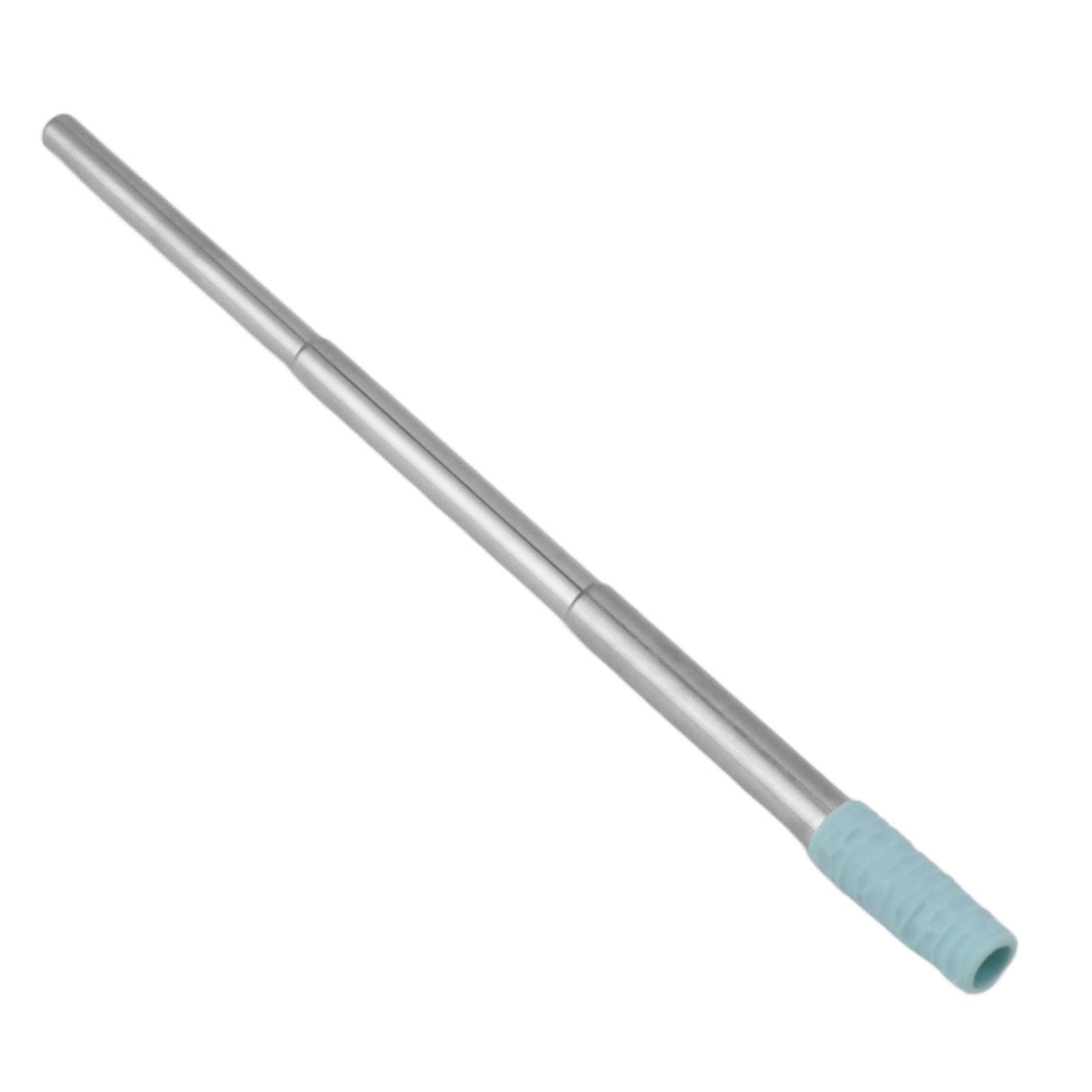 Collapsible Stainless Steel Drinking Straw Reusable Metal Straw with Cleaning Brush for Travel Work Blue