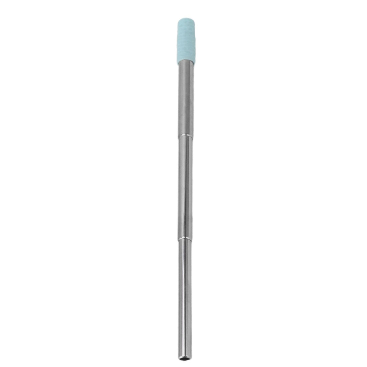 Collapsible Stainless Steel Drinking Straw Reusable Metal Straw with Cleaning Brush for Travel Work Blue