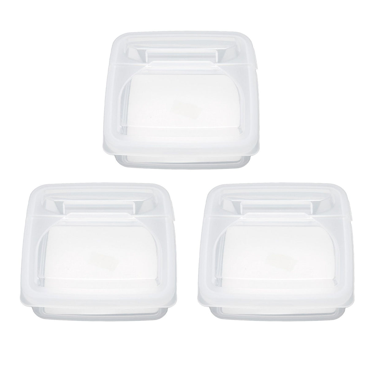 3Pcs Flip Lid Cheese Container Transparent Clear PP Food Storage Box Case for Fridge