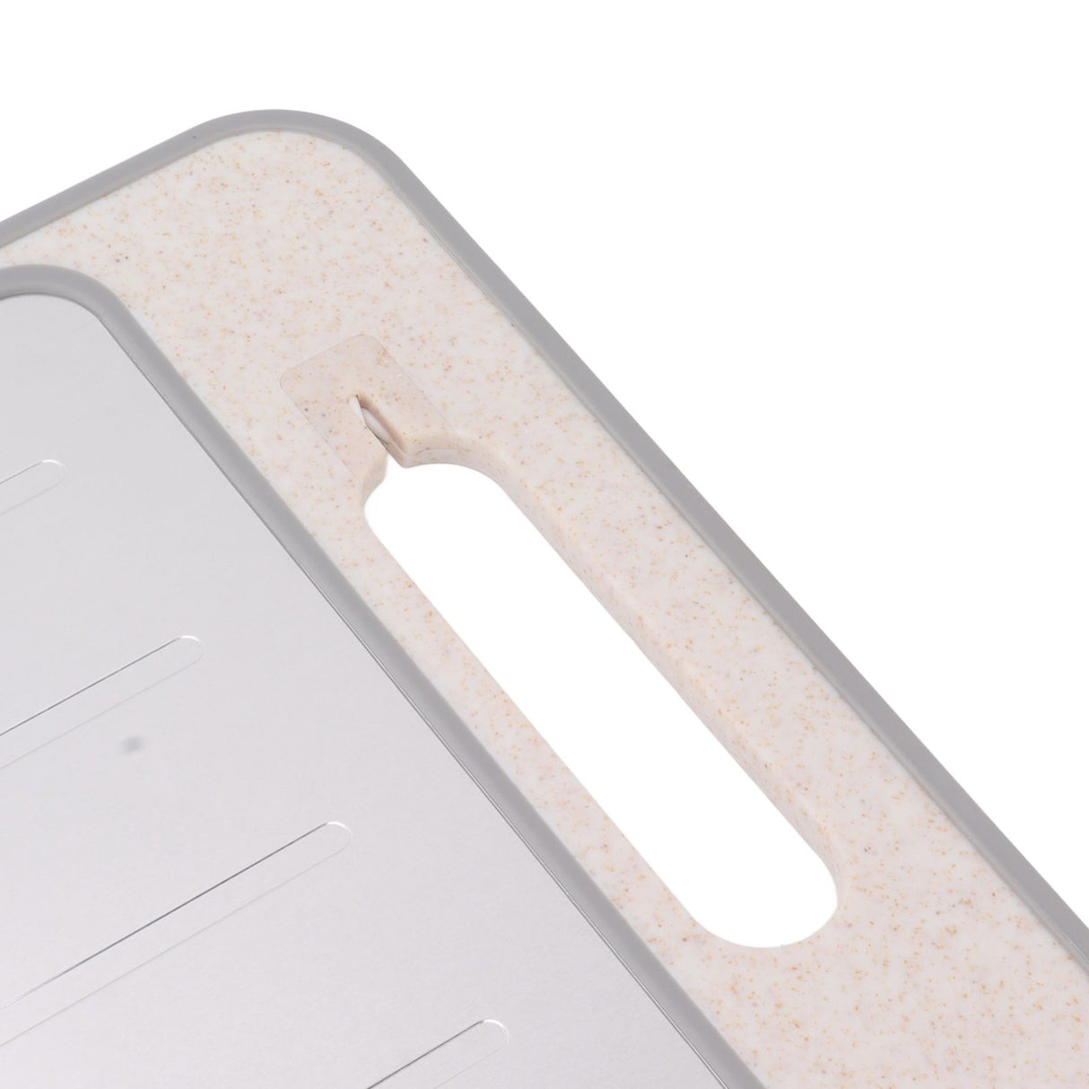 Double Sided Cutting Board Rapid Thawing and Grinding Plate with Knife Sharpener for Kitchen Khaki