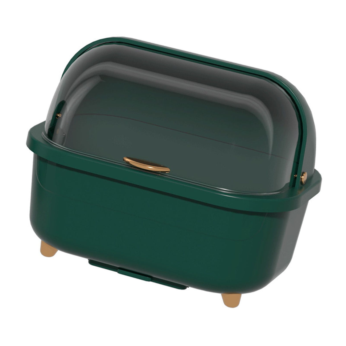 Dish Drying Box Multifunctional Space Saving Dish Drainer with Lid Cover for Kitchen Accessories Green L