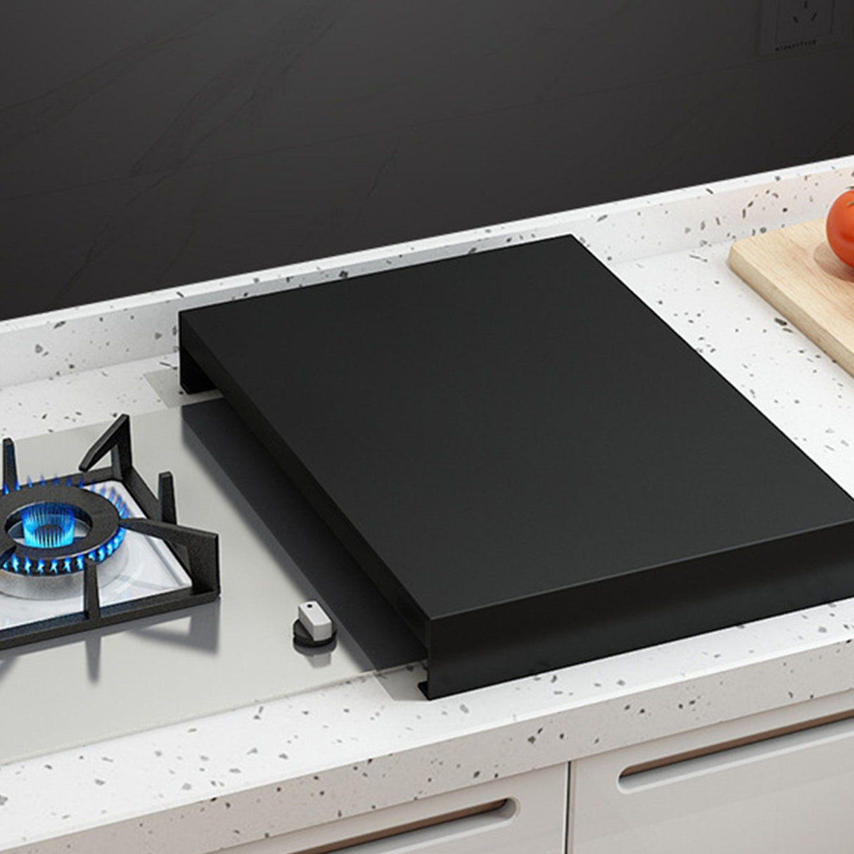 Stainless Steel Gas Stove Cover Noodle Board for Cooktop Electric Stove Range Burner Cover Expand Kitchen Workspace Black