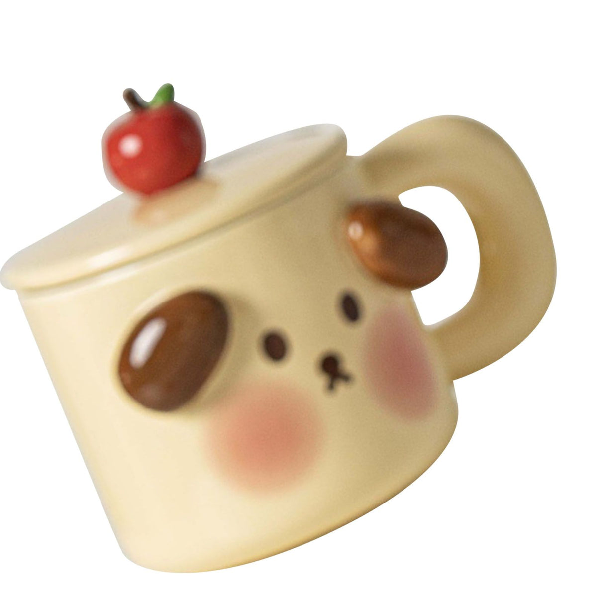 Cartoon Coffee Mug with Spoon Lid Cute Lovely Animal Shape Milk Cup Mug for Office School Bear Type