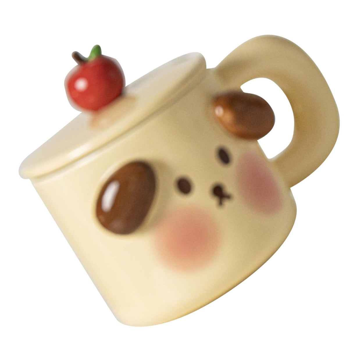 Cartoon Coffee Mug with Spoon Lid Cute Lovely Animal Shape Milk Cup Mug for Office School Bear Type