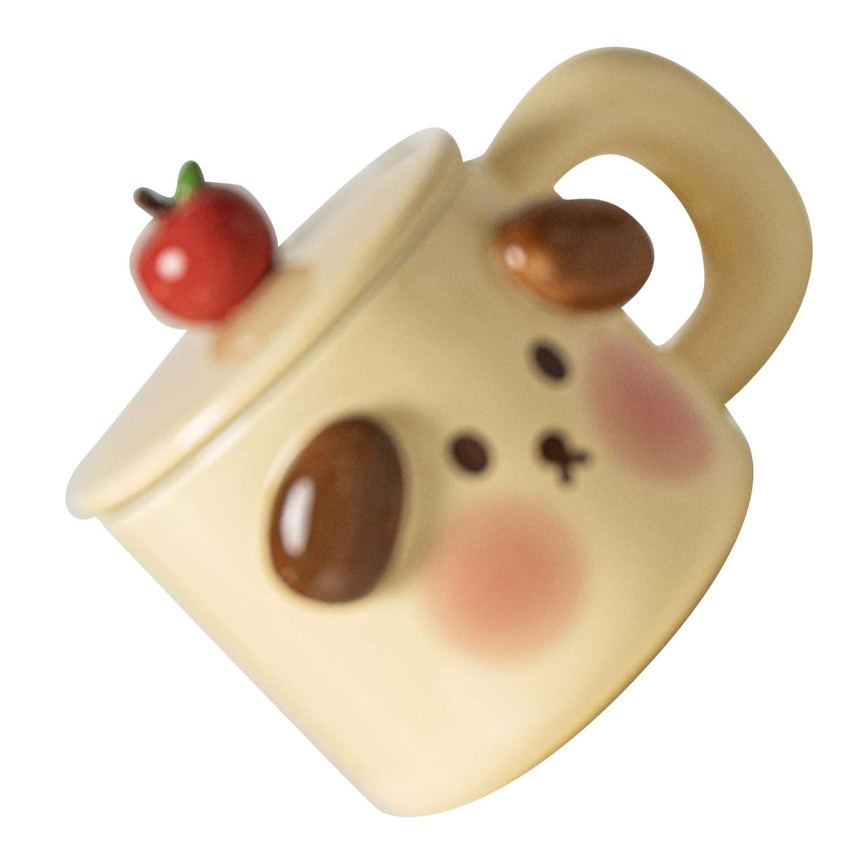Cartoon Coffee Mug with Spoon Lid Cute Lovely Animal Shape Milk Cup Mug for Office School Bear Type