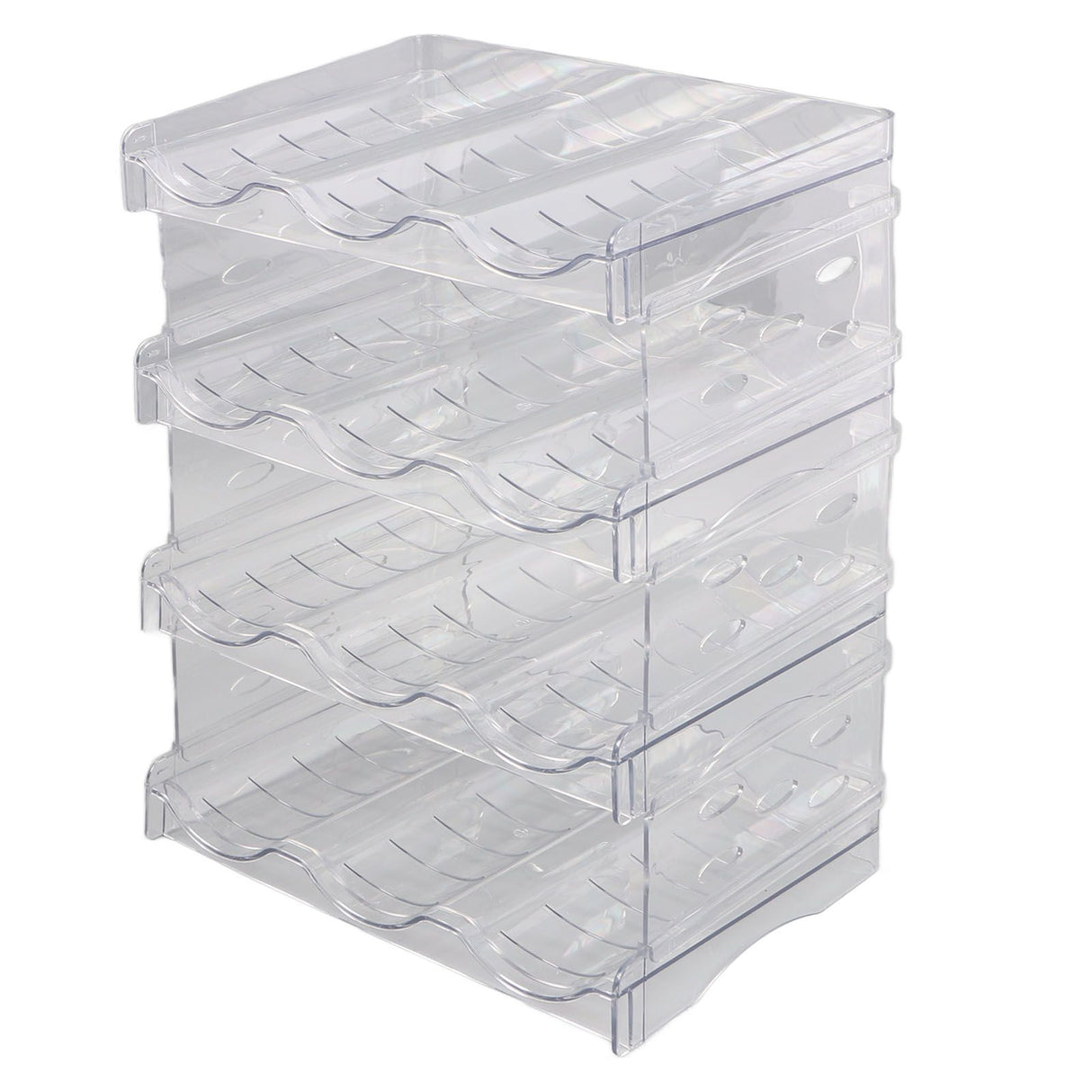 Transparent Water Bottle Organizer 4 Pack Stackable Plastic Water Bottle Cup Holder Detachable Kitchen Pantry Organization Storage Shelf for Cabinet