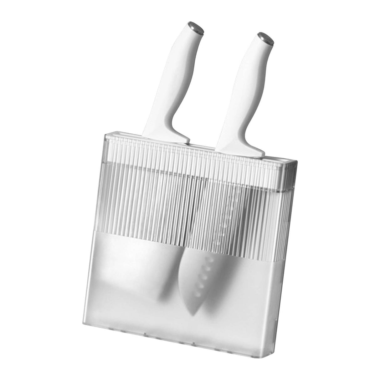 Knife Holder for Wall Knife Organizer Drill Free Wall Mounted Knife Block Holder Detachable Storage Stand White