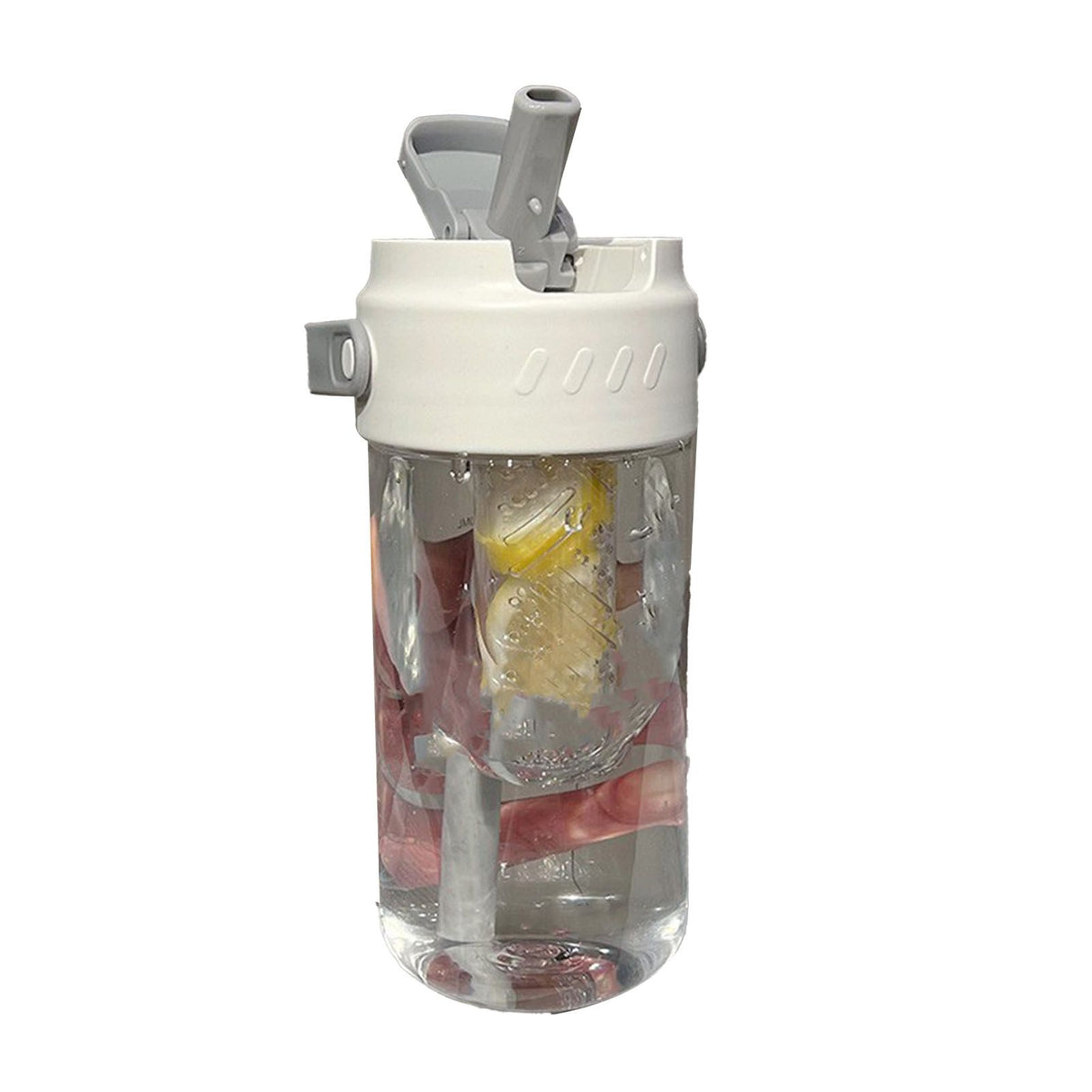 Straw Water Bottle Built in Tea Strainer with Handle PC 700ml Beautiful Cute Straw Bottle for Girls Women White