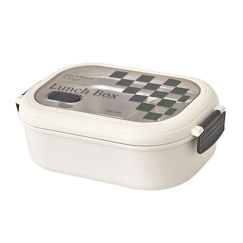 2 Compartment Bento Box Heat Preservation Stainless Steel Interlayer Lunch Box Airtight Portable Food Storage Containers for School Office Grid