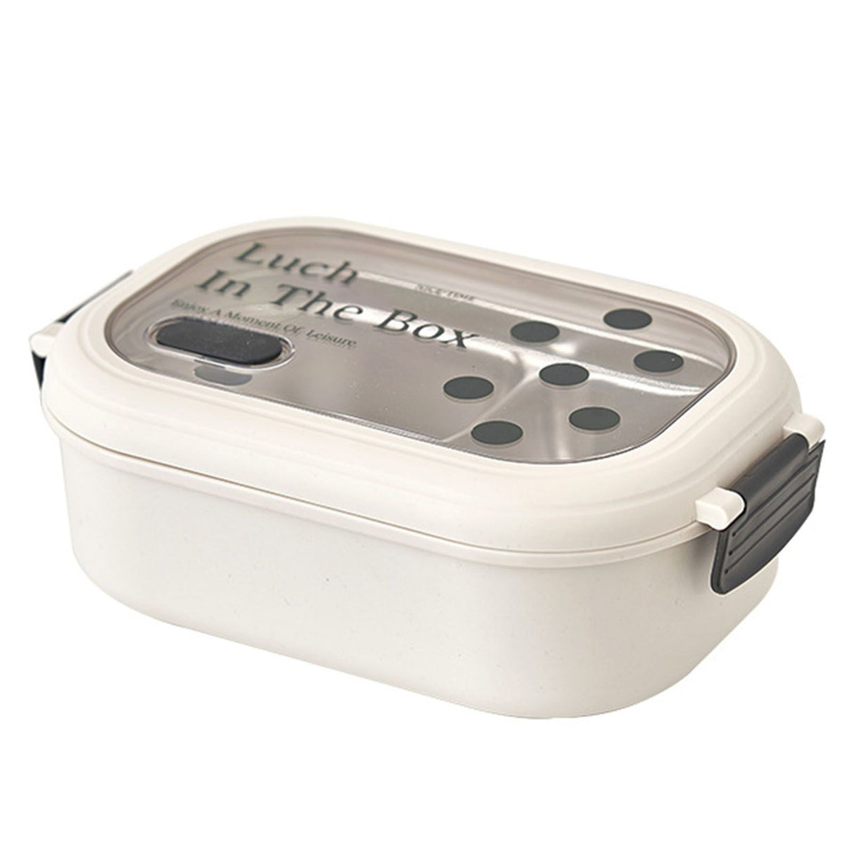 2 Compartment Bento Box Heat Preservation Stainless Steel Interlayer Lunch Box Airtight Portable Food Storage Containers for School Office Dot