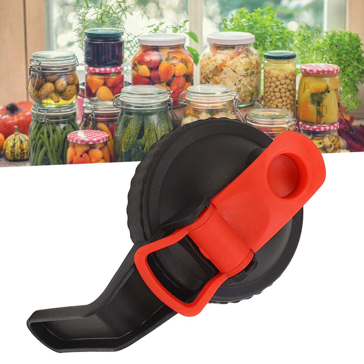 Wide Mouth Mason Jar Pour Spout Lid Leak Proof Mason Jar Flip Cap Lid with Handle Black Red