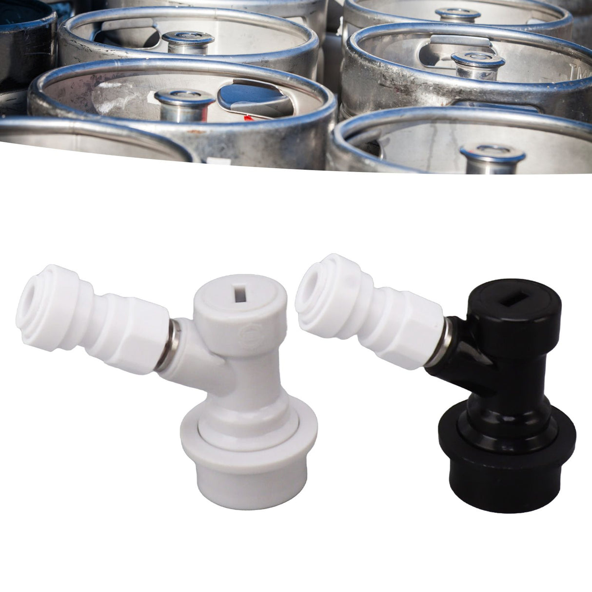 Ball Lock Disconnect Kit Beer Keg Liquid Dispenser Push in Fitting Quick Joint Connector for Beer Tube Hose 5/16