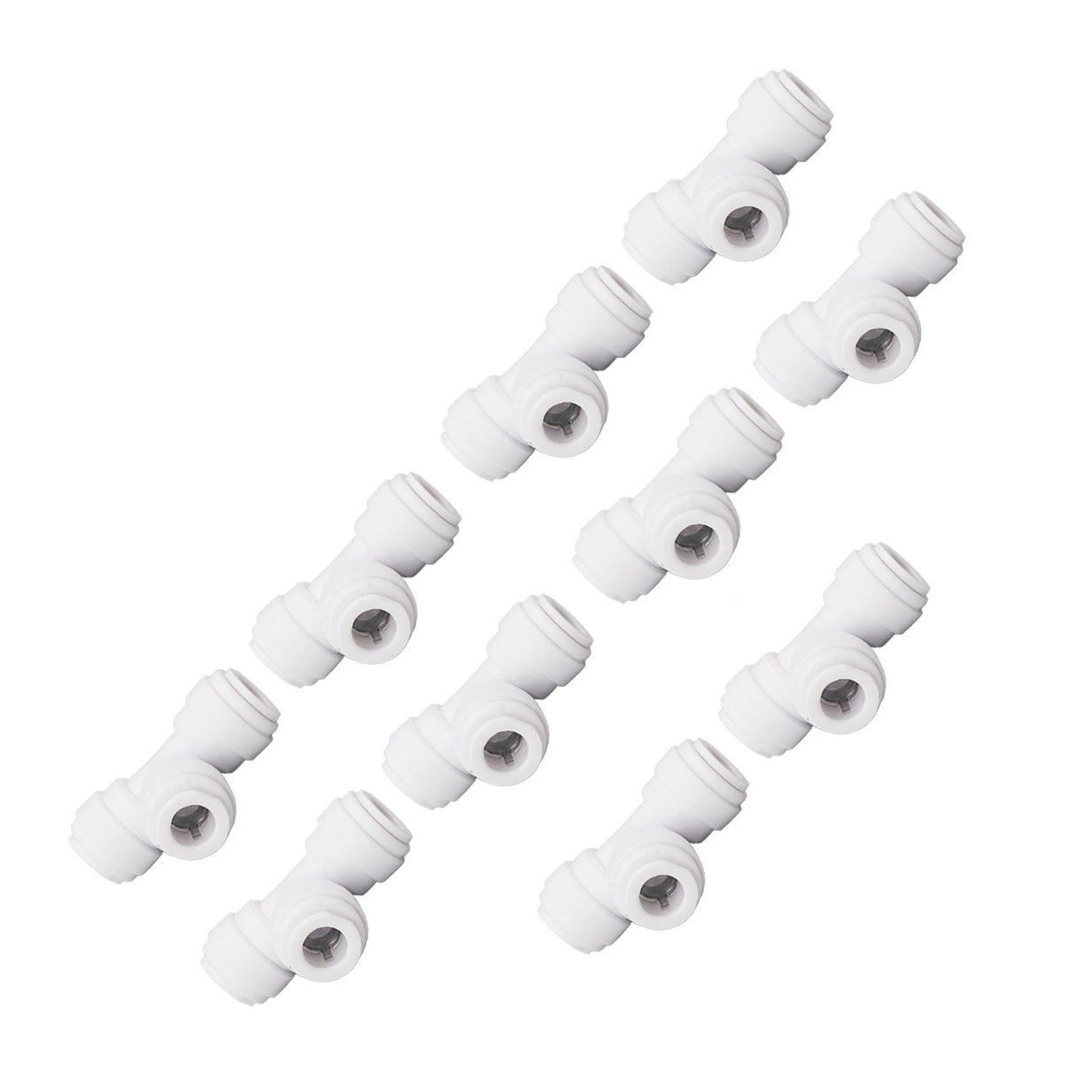10PCS Push to Connect Fittings 8mm 5/16 Tee Coupling Quick Connector Plastic Tight Sealing Tube Fittings Home Beer Brewing Parts