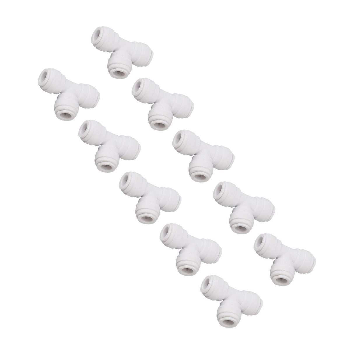 10PCS Push to Connect Fittings 8mm 5/16 Tee Coupling Quick Connector Plastic Tight Sealing Tube Fittings Home Beer Brewing Parts