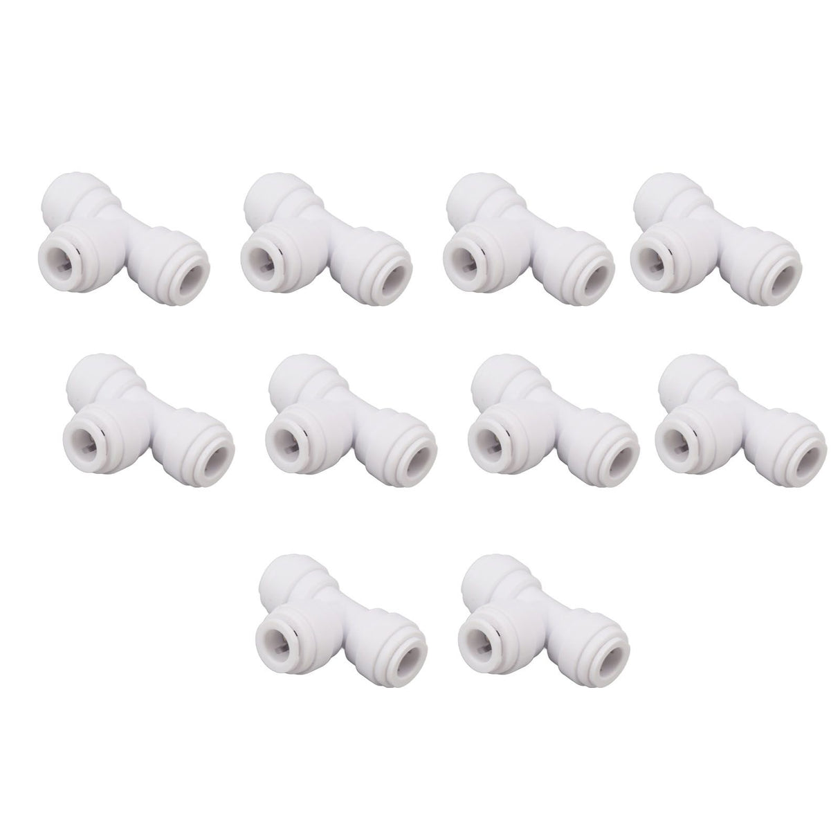 10PCS Push to Connect Fittings 8mm 5/16 Tee Coupling Quick Connector Plastic Tight Sealing Tube Fittings Home Beer Brewing Parts
