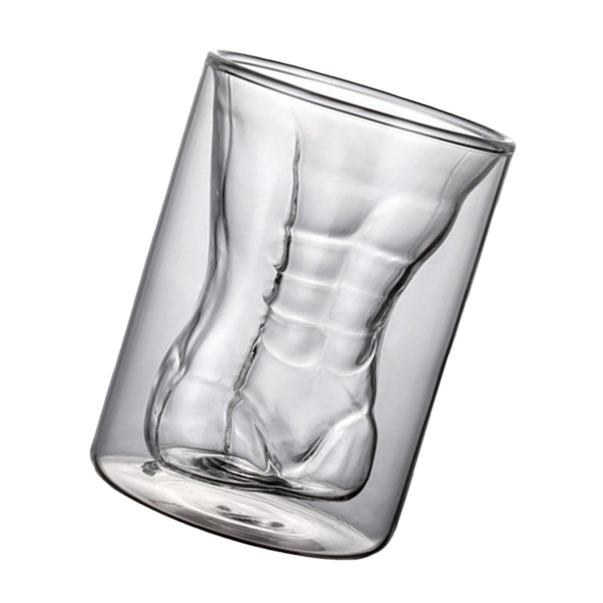 Body Shape Glass Cup Double Layer Beer Whisky Drinking Shot Glass for Party Gathering Bar Man Body Shaped