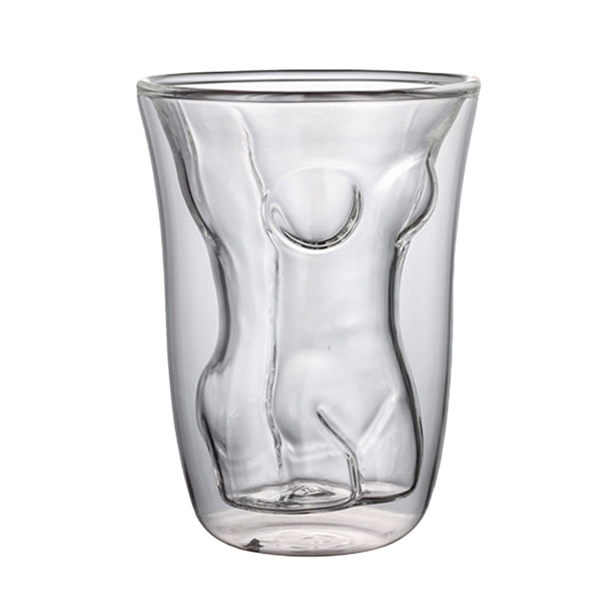 Body Shape Glass Cup Double Layer Beer Whisky Drinking Shot Glass for Party Gathering Bar Woman Body Shaped