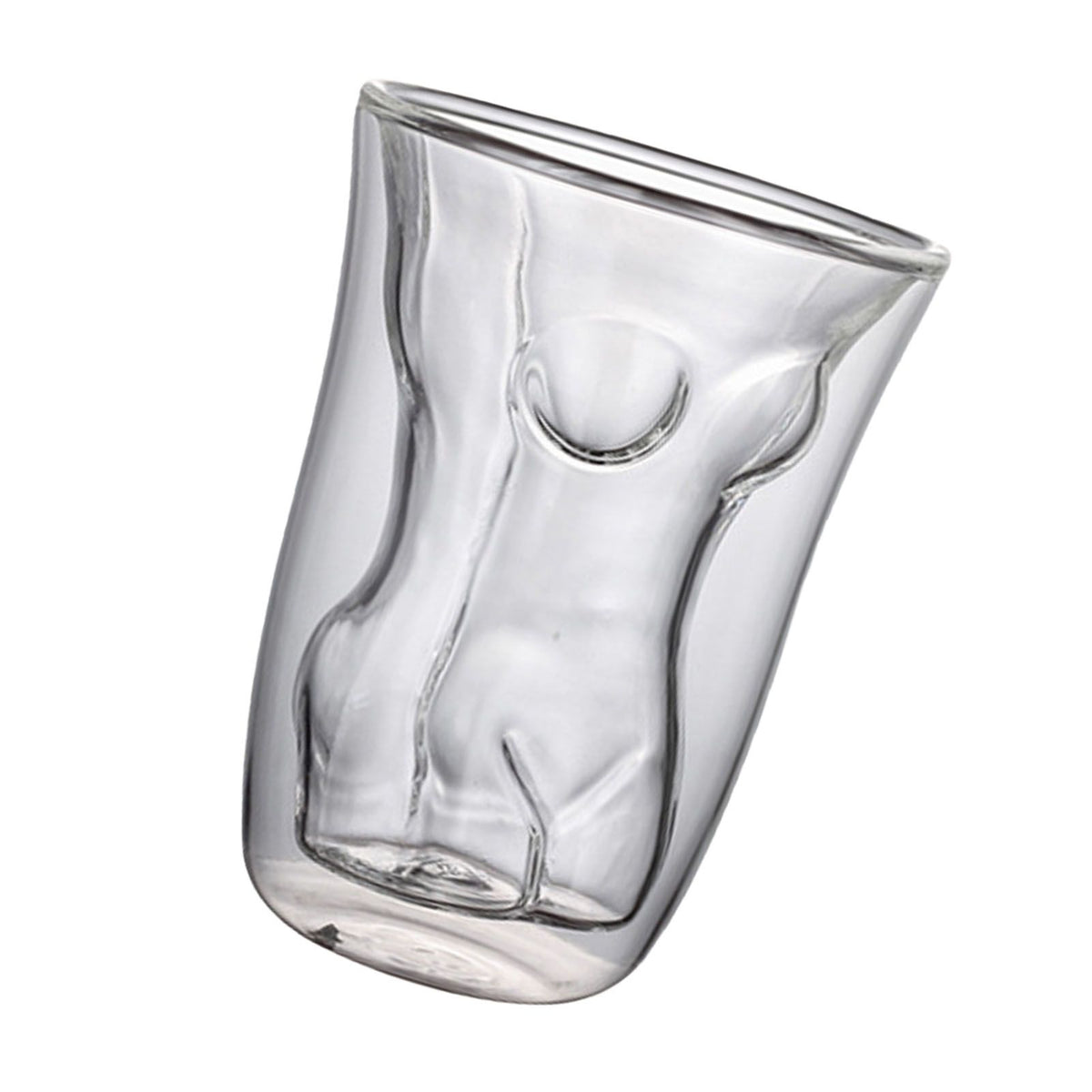 Body Shape Glass Cup Double Layer Beer Whisky Drinking Shot Glass for Party Gathering Bar Woman Body Shaped