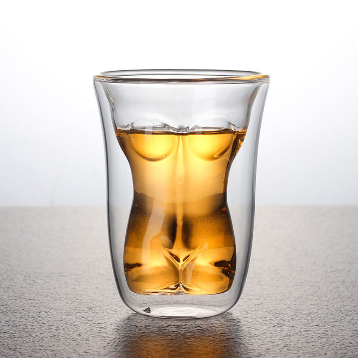 Body Shape Glass Cup Double Layer Beer Whisky Drinking Shot Glass for Party Gathering Bar Woman Body Shaped