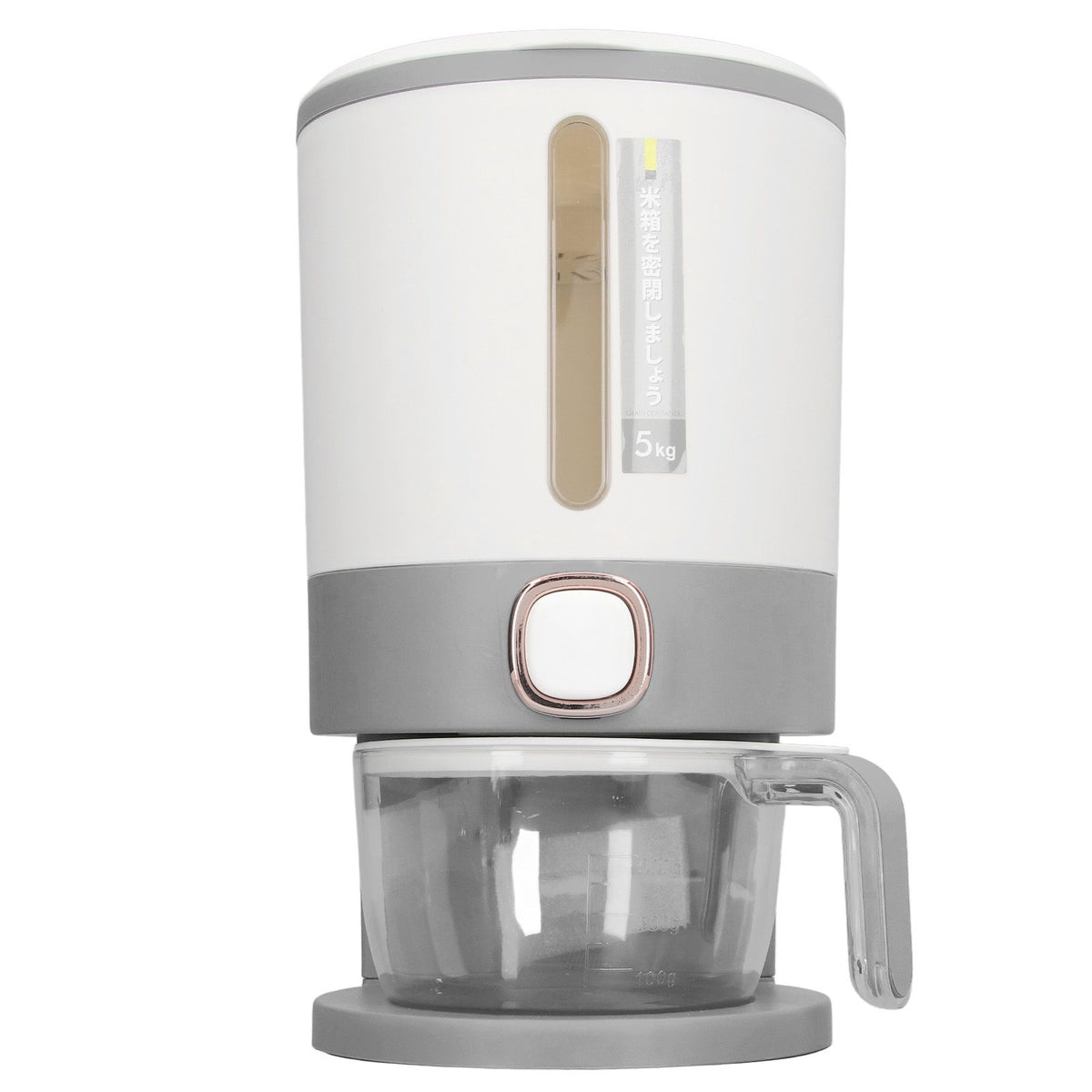 Rice Dispenser Household Food Grade Dry Sealed Grain Cereal Dispenser Bucket for Rice Millet Black Rice Barley Mung Beans Red Beans Small Light Gray
