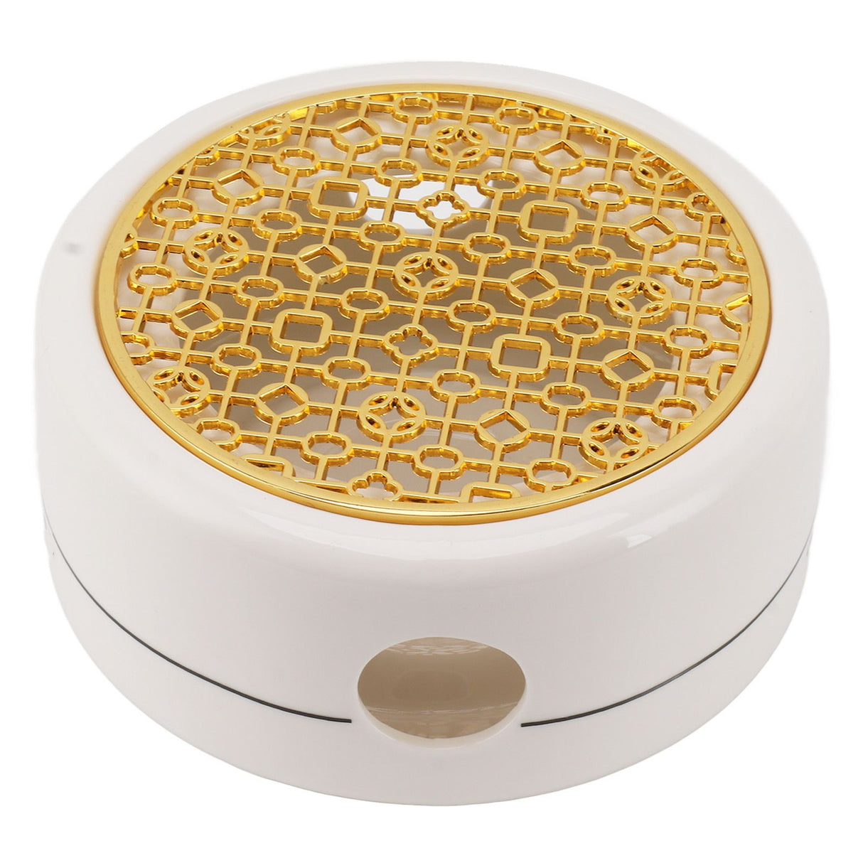 Ceramic Tea Pot Warmer with 11.8cm Gold Gasket Circular Concave Tea Kettle Heating Base for Home Kitchen Countertops