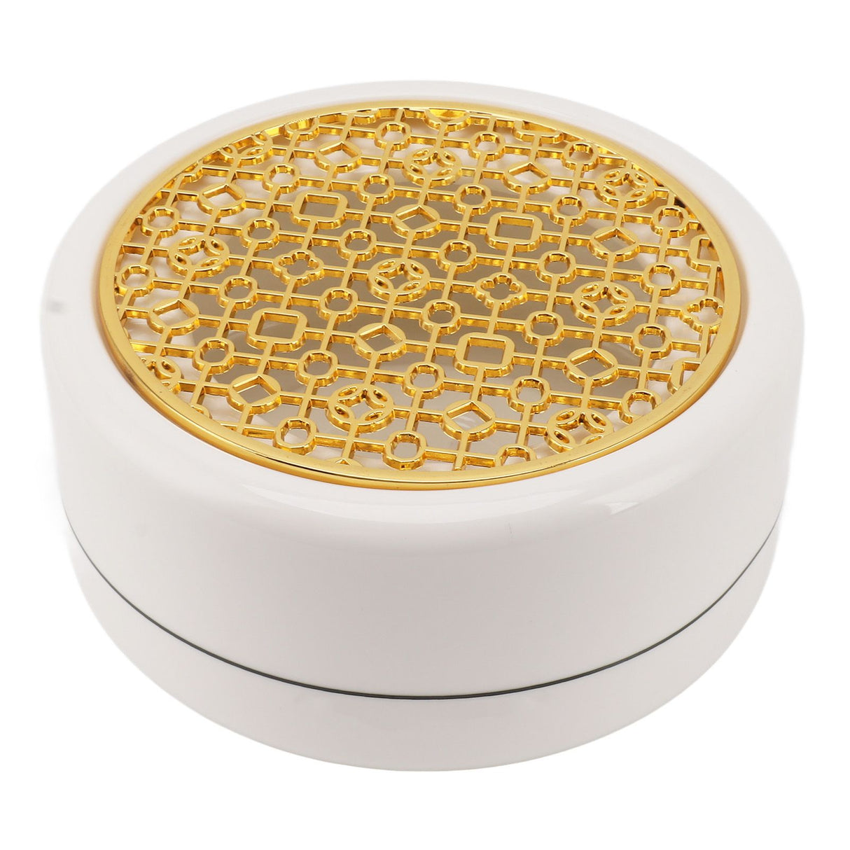 Ceramic Tea Pot Warmer with 11.8cm Gold Gasket Circular Concave Tea Kettle Heating Base for Home Kitchen Countertops