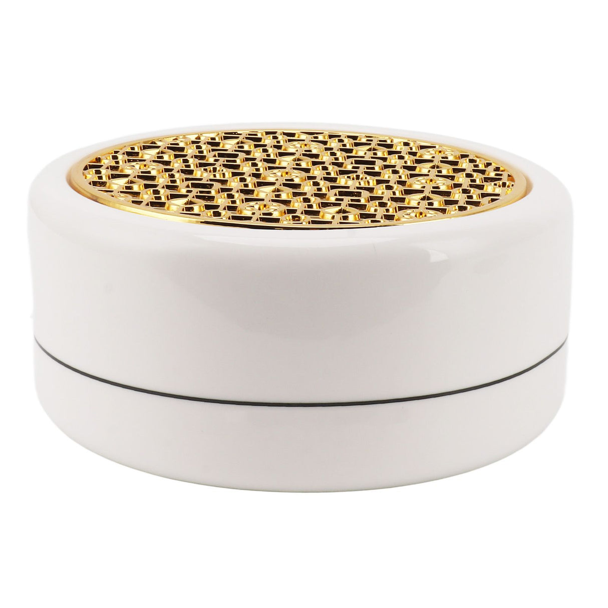 Ceramic Tea Pot Warmer with 11.8cm Gold Gasket Circular Concave Tea Kettle Heating Base for Home Kitchen Countertops
