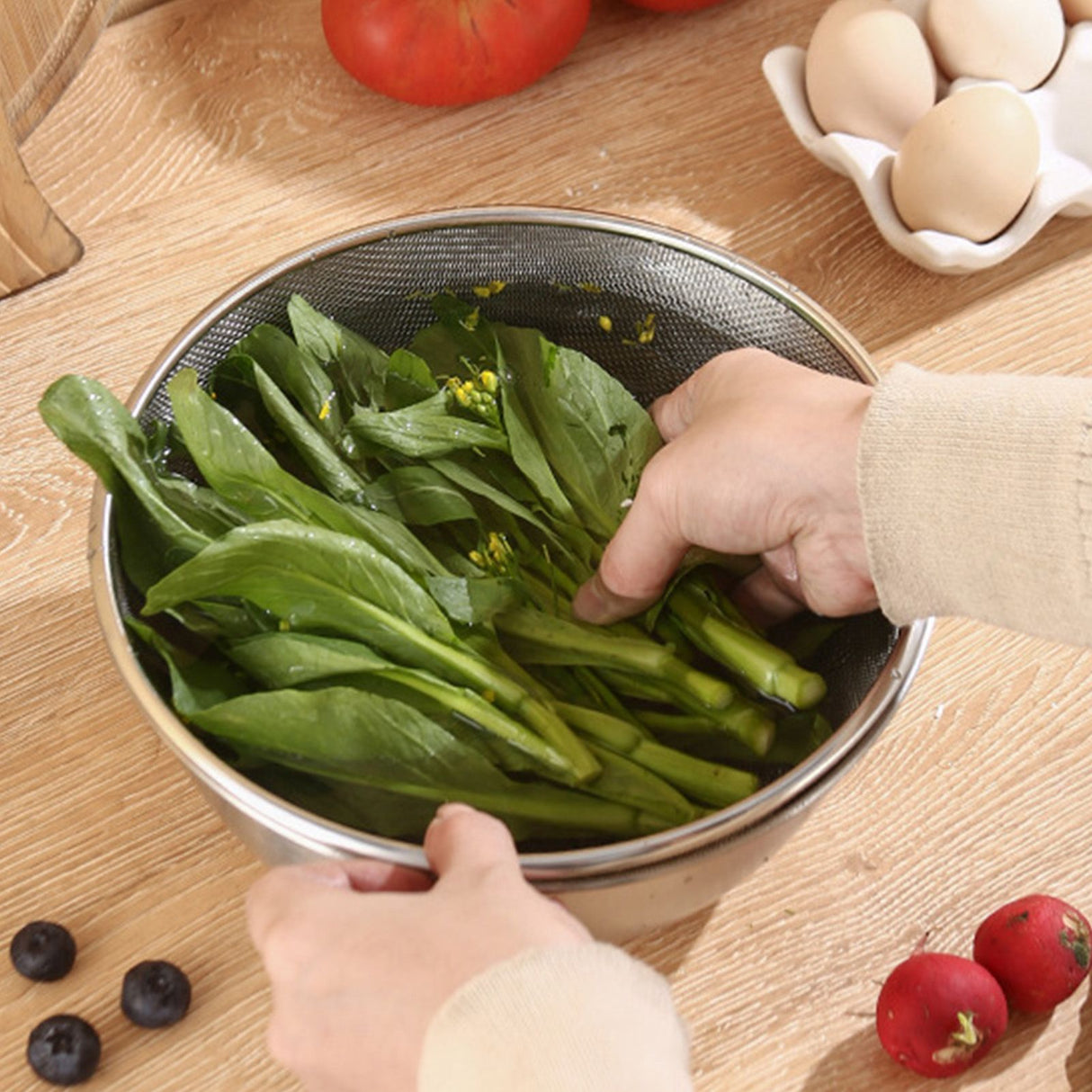 Mixing Bowl Large Capacity Thickened Stainless Steel Baking Cooking Basin for Kitchen 28x12cm/11x4.7in 5500ml