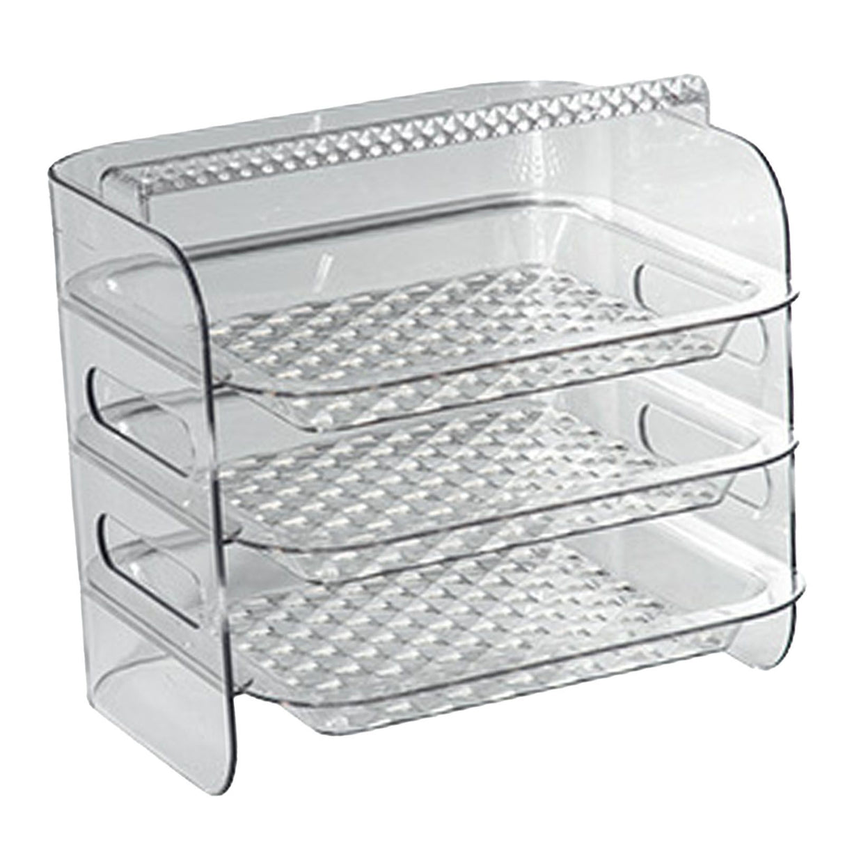 Multi Layer Food Tray Multifunctional Strong Capacity Durable Vegetable Fruit Preparation Plate 3 Layer White