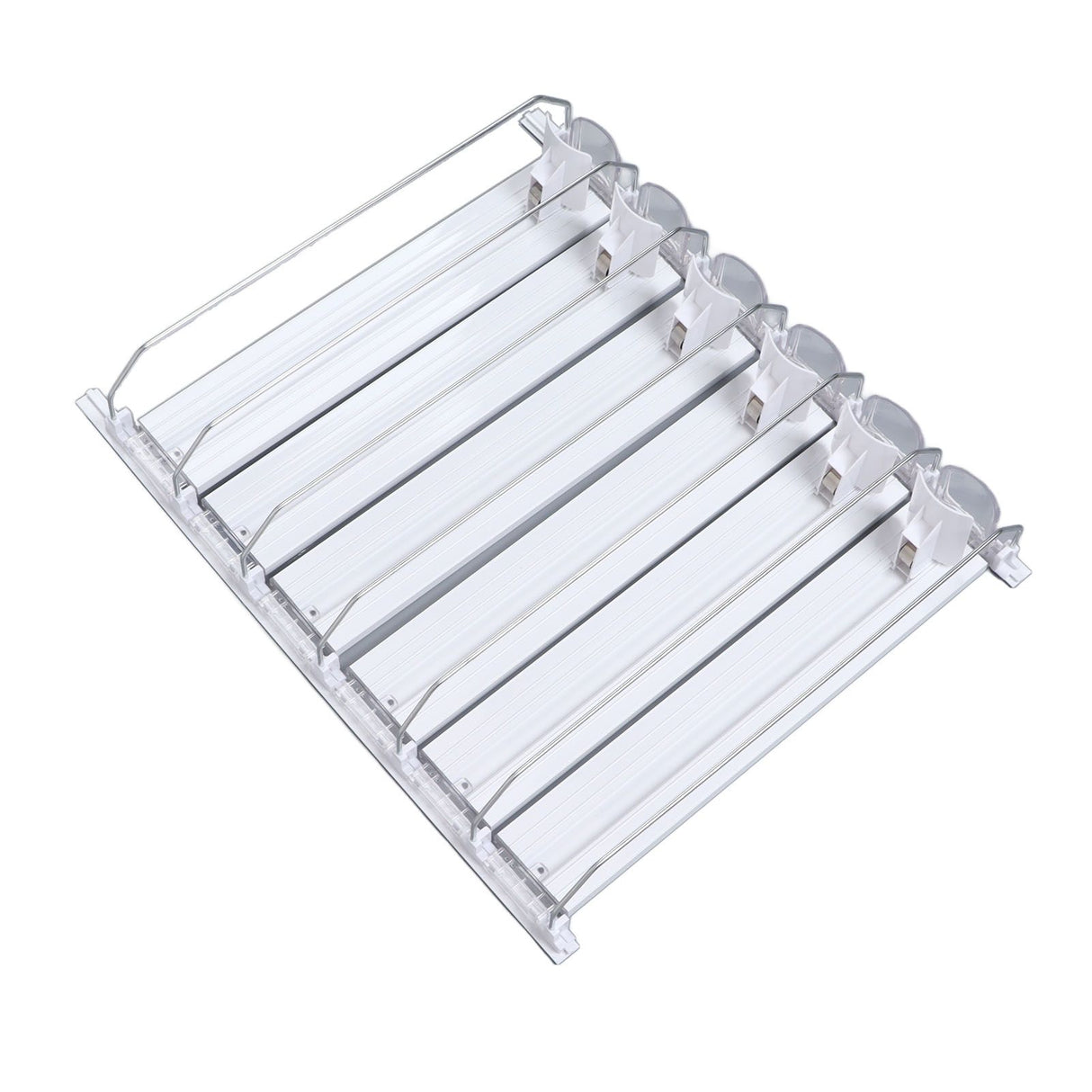 Drink Automatic Pusher Glide ABS White Width Adjustable 12oz 16oz 16.9oz 20oz Refrigerator Soda Can Organizer for Beverage 31cm/12.2in