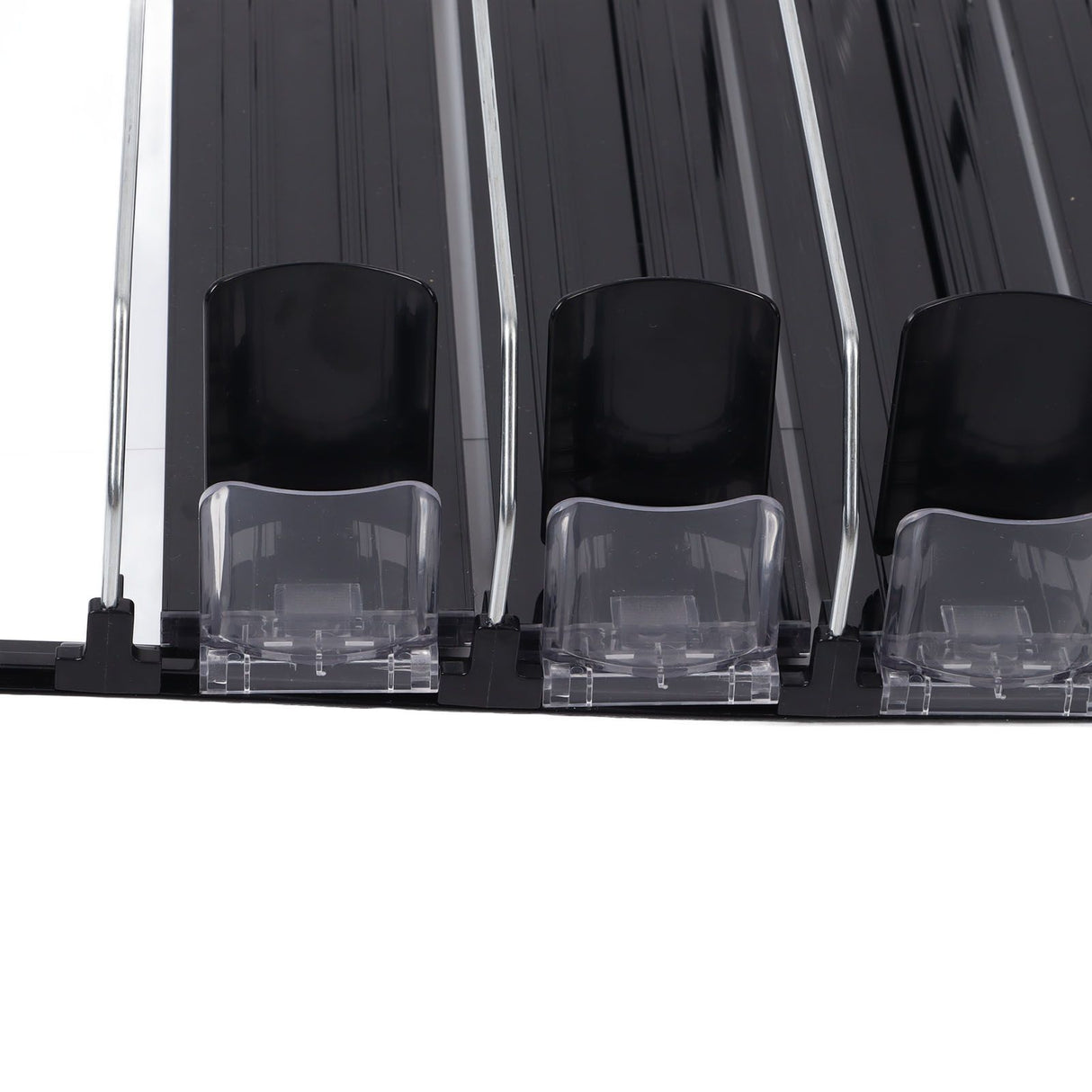 Automatic Drink Pusher Glide Width Adjustable Simple Operation Labor Space Saving Black Self Pushing Can Organizer for Fridge 31cm / 12.2in