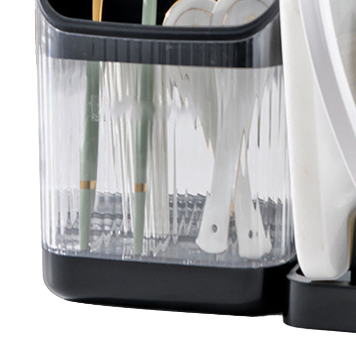 Multifunctional Kitchen Storage Rack Kitchen Countertop Cutting Board Pot Cover Chopsticks Forks Spoons Holder Advanced Black