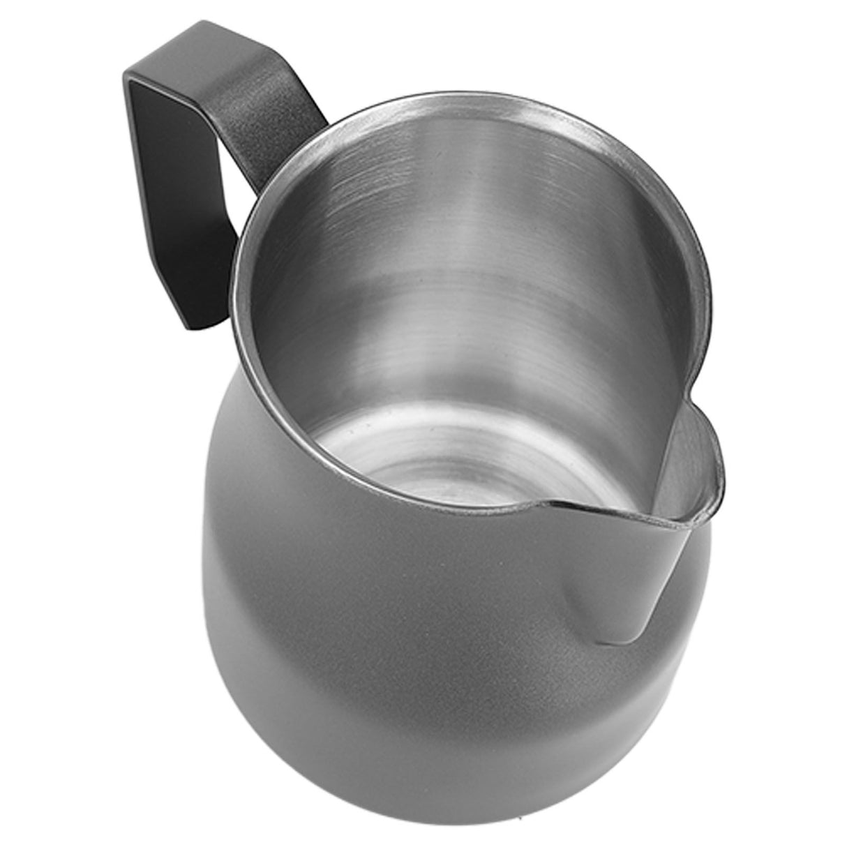 Milk Frothing Pitcher Coffee Steaming Pitcher 304 Stainless Steel Coffee Milk Cup Milk Frother Cup Olecranon Type Outlet Black 350ML