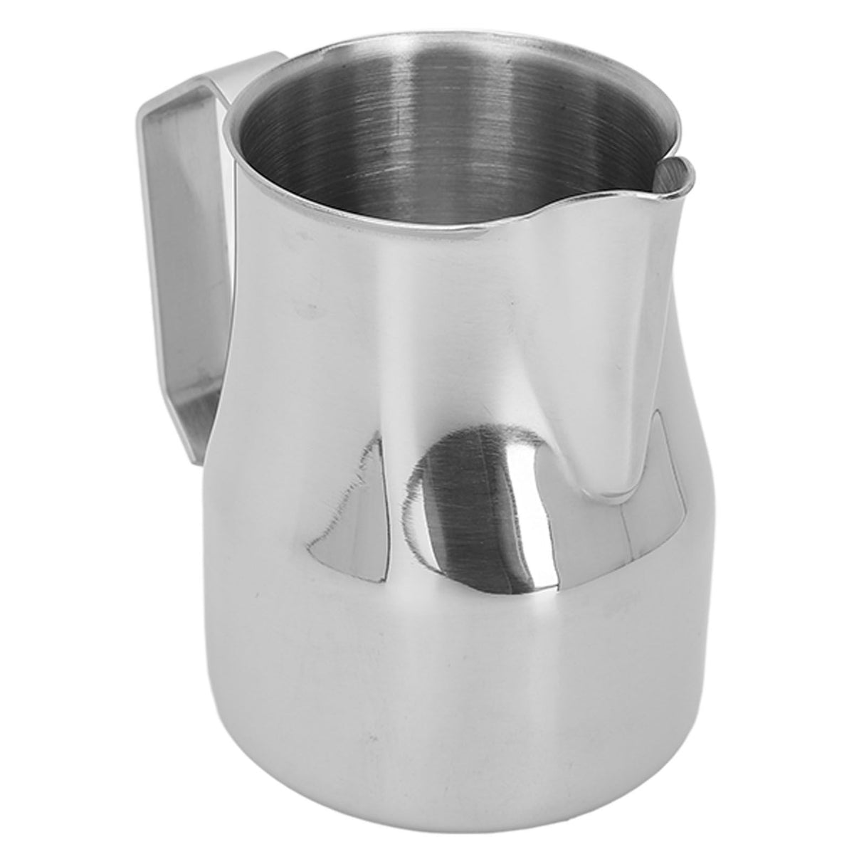 Milk Frothing Pitcher Coffee Steaming Pitcher 304 Stainless Steel Coffee Milk Cup Milk Frother Cup Olecranon Type Outlet Silver 350ML