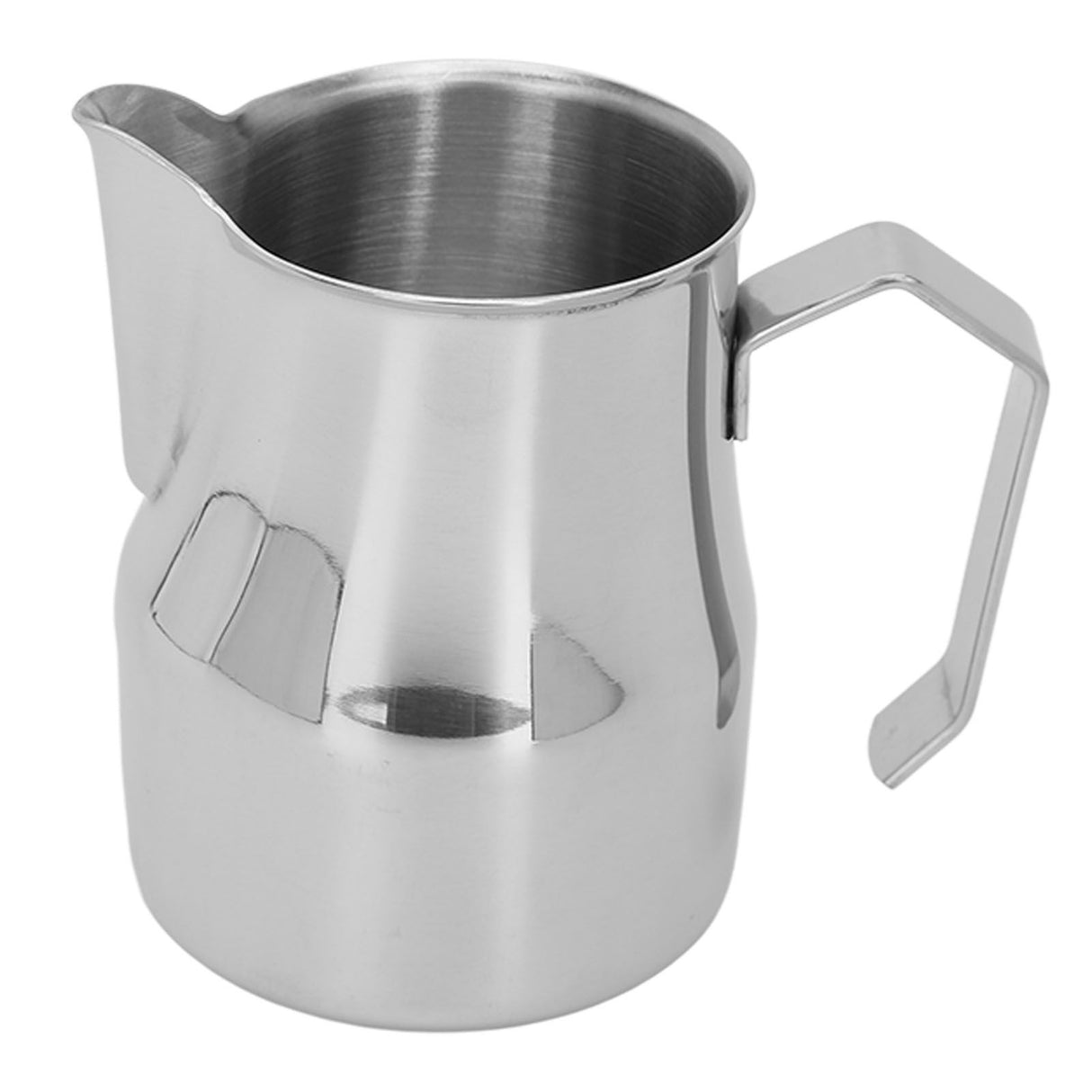 Milk Frothing Pitcher Coffee Steaming Pitcher 304 Stainless Steel Coffee Milk Cup Milk Frother Cup Olecranon Type Outlet Silver 350ML