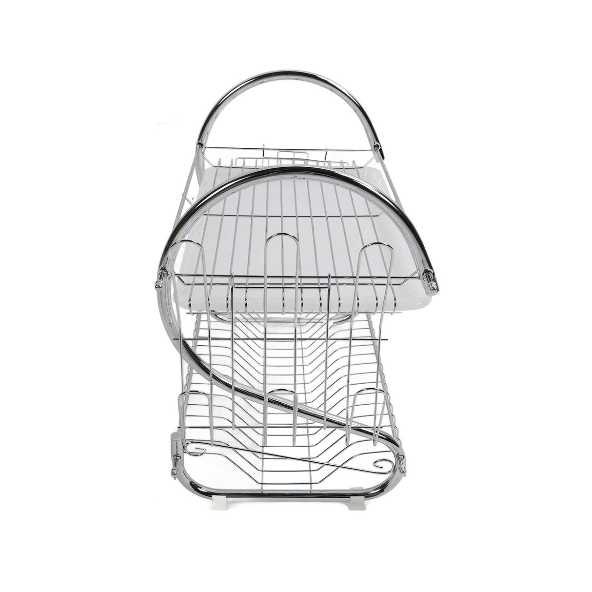 Dish Rack 2 Tier Bowl Dish Drainer Neat Organization Rust Prevention Kitchen Drying Rack Water Cup Style