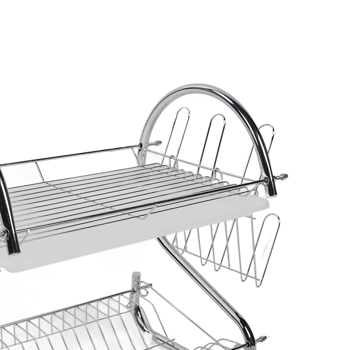 Dish Rack 2 Tier Bowl Dish Drainer Neat Organization Rust Prevention Kitchen Drying Rack Water Cup Style