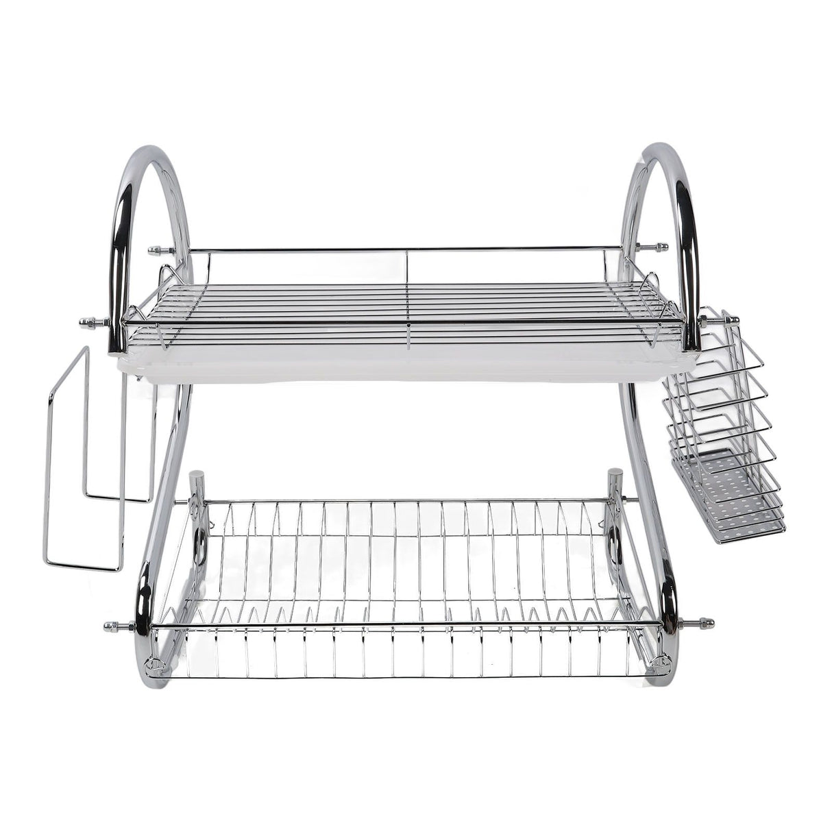 Dish Rack 2 Tier Bowl Dish Drainer Neat Organization Rust Prevention Kitchen Drying Rack Cutting Board Style