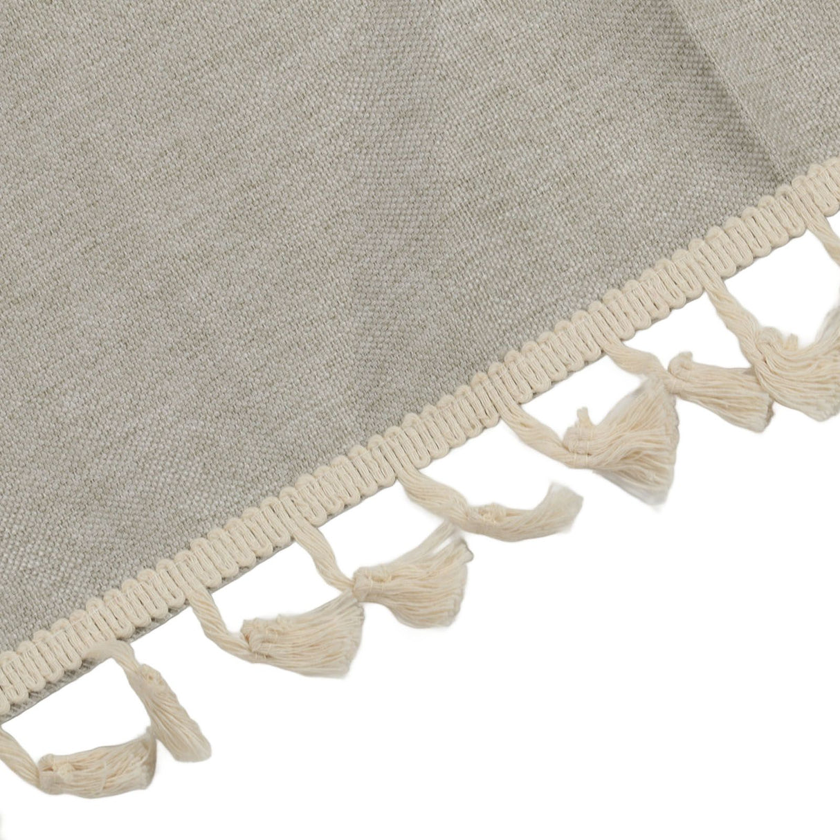 Rectangle Tablecloth Polyester Fiber Decorative Table Cover with Tassel Lace for Home Restaurant Hotel Beige Gray 140x180cm/55.1x70.9in