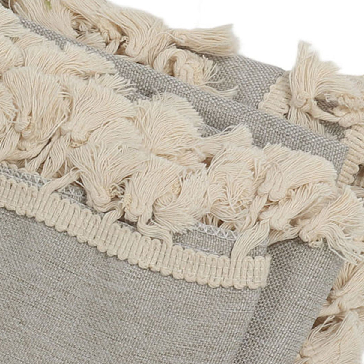 Rectangle Tablecloth Polyester Fiber Decorative Table Cover with Tassel Lace for Home Restaurant Hotel Beige Gray 140x180cm/55.1x70.9in