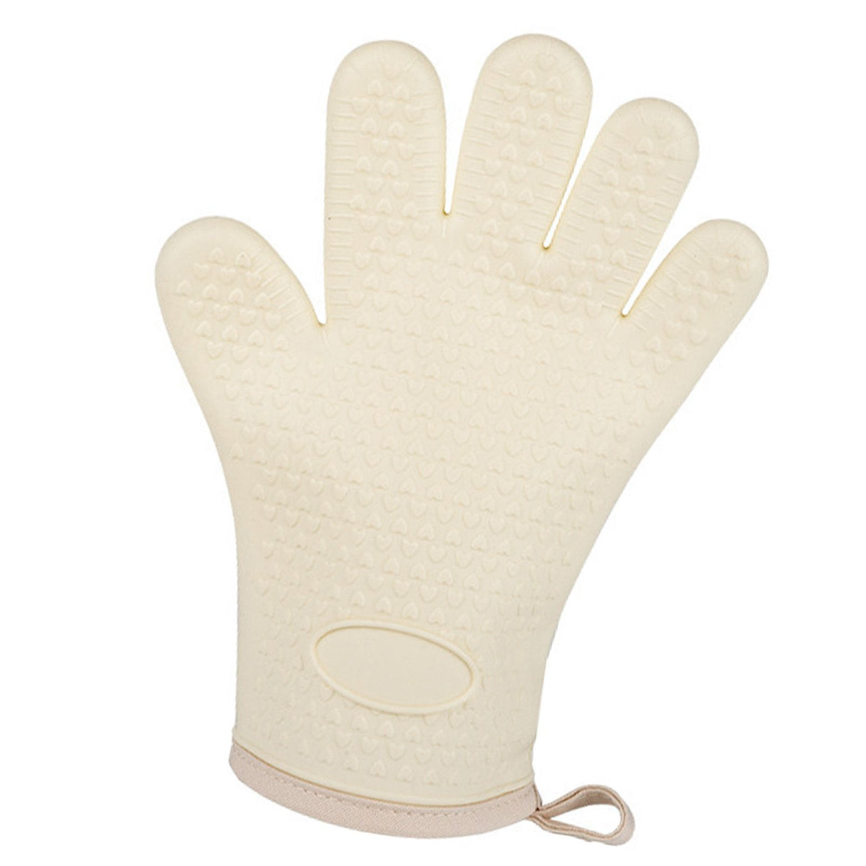 Thickened Silicone Anti Scalding Oven Glove Heat Resistant Silicone Cooking Glove for Microwave Oven Toaster Ivory White