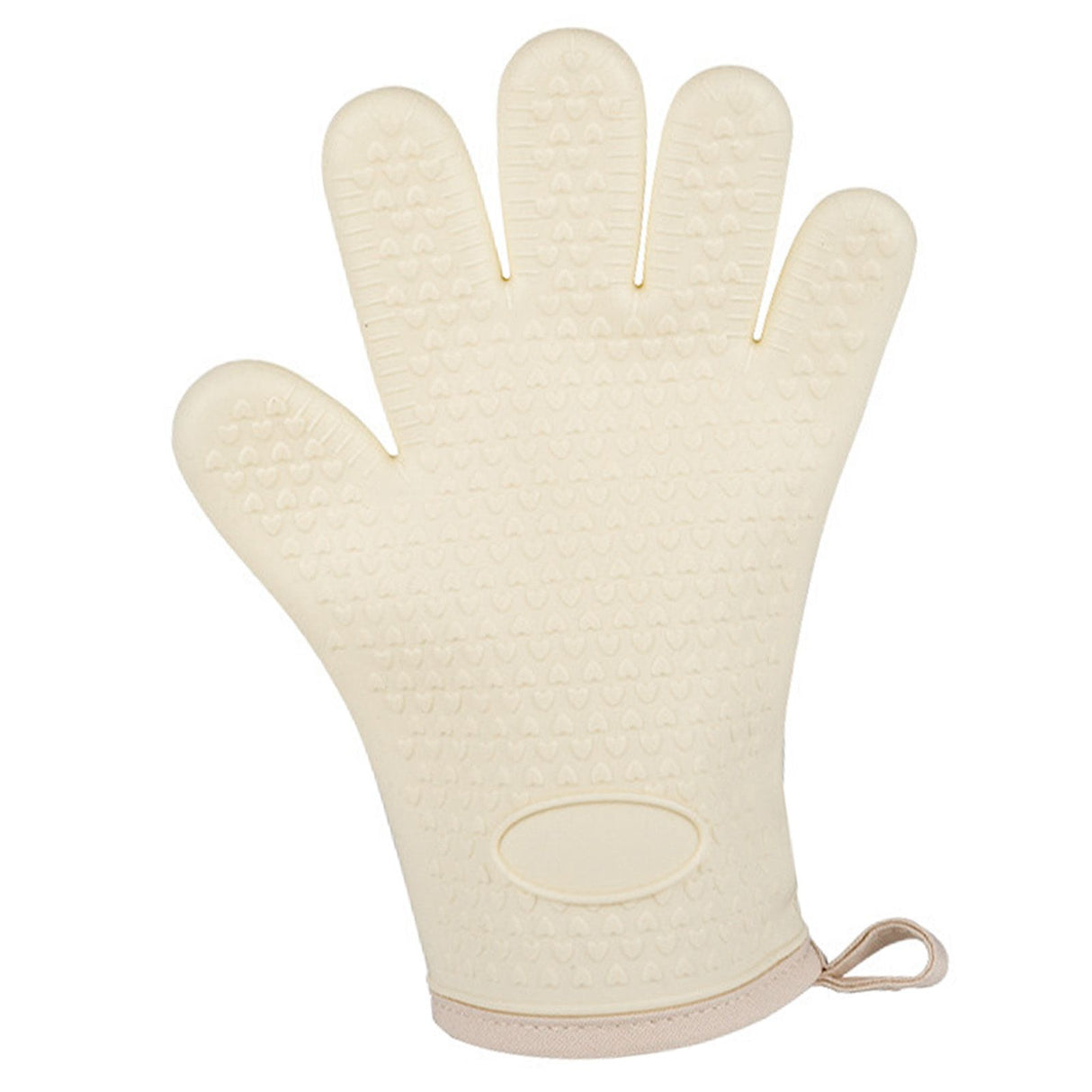 Thickened Silicone Anti Scalding Oven Glove Heat Resistant Silicone Cooking Glove for Microwave Oven Toaster Ivory White
